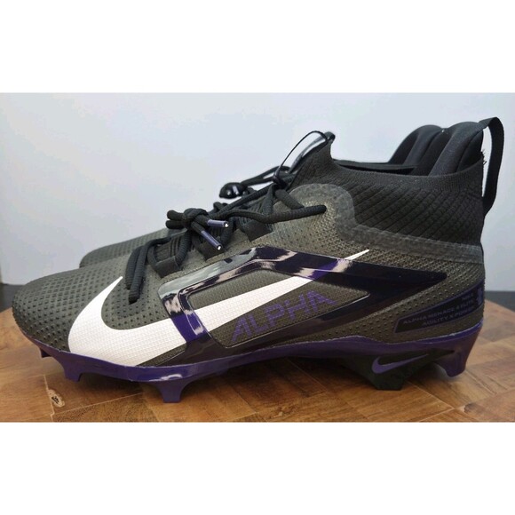 Size 11.5 Nike Alpha Menace 4 Elite Football Cleats Mens Black/Purple FZ7701-005 main image 6